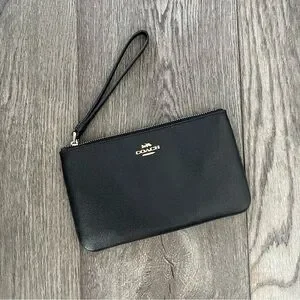 Coach Bags Coach Crossgrain Black Leather Large Wristlet F57465 8 X 434 Poshmark